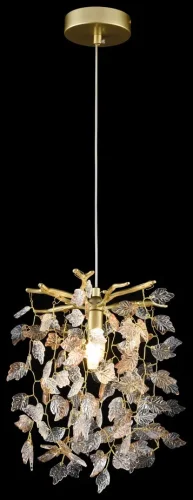 Светильник подвесной 184-406-01 Velante прозрачный 1 лампа, основание матовое золото в стиле флористика современный ветви