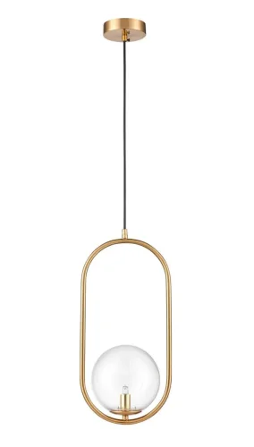 Светильник подвесной Bianco VL5714P21 Vele Luce прозрачный на 1 лампу, основание золотое в стиле современный шар фото 2