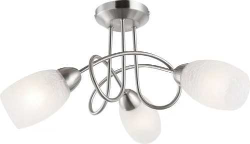 Люстра потолочная  MITIS 63170-3 Globo белая на 3 лампы, основание матовое никель в стиле современный 