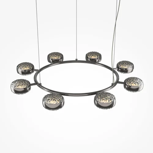 Люстра подвесная LED Mind MOD299PL-L80BC3K Maytoni серая на 1 лампу, основание чёрное в стиле современный шар фото 4