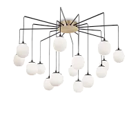 Люстра потолочная RHAPSODY SP16 Ideal Lux белая на 16 ламп, основание латунь в стиле современный шар