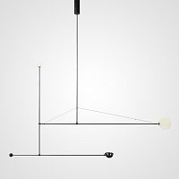 Светильник подвесной LINES K 140825-26 ImperiumLoft белый 2 лампы, основание чёрное в стиле минимализм 