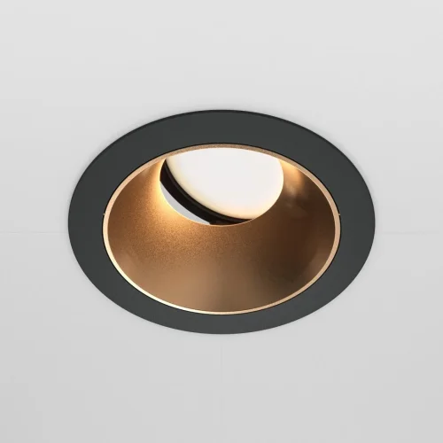 Светильник точечный Share DL051-U-1BMG Maytoni чёрный золотой 1 лампа, основание чёрное в стиле современный хай-тек  фото 4