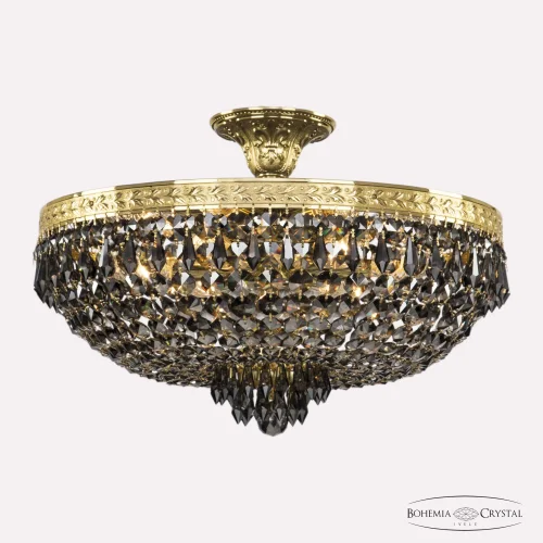 Люстра потолочная 19271/45IV G R781 Bohemia Ivele Crystal чёрная на 6 ламп, основание золотое в стиле классический sp фото 3