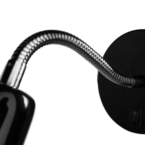 Бра с выключателем Dorm A1408AP-1BK Arte Lamp чёрный на 1 лампа, основание чёрное в стиле современный для чтения гибкая ножка фото 3