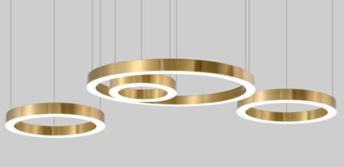Светильник подвесной LED Horizontal 177925-22 ImperiumLoft золотой 1 лампа, основание золотое в стиле современный кольца фото 4