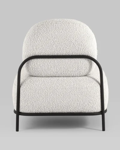 Кресло Стоун ткань букле молочный УТ000036909 Stool Group, белый/ткань, ножки/металл/чёрный, размеры - *780***710*680мм фото 8