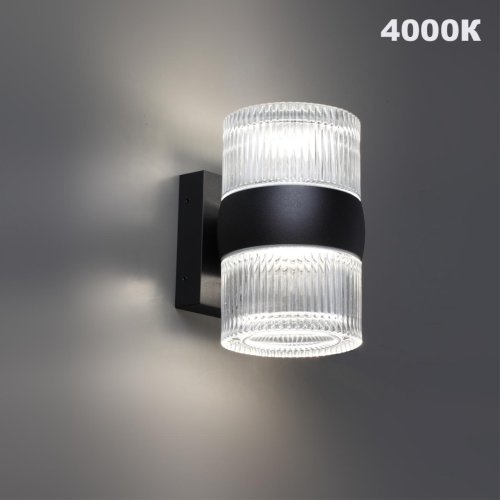 Настенный светильник уличный Estima 359718 Novotech уличный IP65 чёрный на 2 лампы, плафон прозрачный в стиле минимализм хай-тек современный LED фото 4