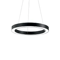 Светильник подвесной LED ORACLE D50 ROUND NERO Ideal Lux чёрный 1 лампа, основание чёрное в стиле современный кольца