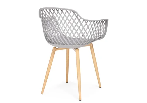 Пластиковый стул Rikon gray / wood 15557 Woodville, /, ножки/металл/натуральный, размеры - ****580*450 фото 4