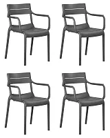 Стул обеденный набор 4 шт. SET-4 903PP-LMZL TIM ARM, цвет темно-серый (GR-04) Dobrin, /полимер, ножки/пластик/серый, размеры - *813***580*555 Стул обеденный набор 4 шт. SET-4 903PP-LMZL TIM ARM, цвет темно-серый (GR-04) Dobrin, /полимер, ножки/пластик/серый, размеры - *813***580*555