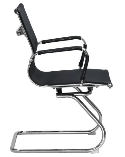 Офисное кресло для посетителей 102N_Mesh-LMR CODY MESH, цвет сиденья черный, цвет основания хромированная сталь Dobrin, чёрный/сетка, ножки/металл/хром, размеры - ****535*600 фото 3