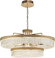 Люстра подвесная LED Visconte 4304-10P Favourite прозрачная на 1 лампу, основание золотое в стиле классический 