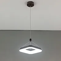 Светильник подвесной LED Паркер CL225B215 Citilux белый 1 лампа, основание коричневое в стиле современный квадраты