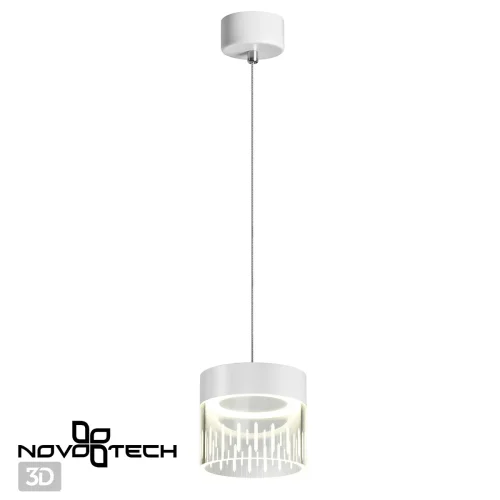 Светильник подвесной LED Aura 359005 Novotech белый прозрачный 1 лампа, основание белое в стиле хай-тек современный  фото 4