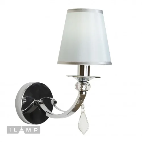 Бра Amadea RM5220/1W CR iLamp белый на 1 лампа, основание хром в стиле современный американский  фото 2