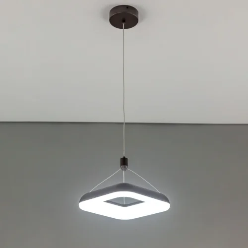 Светильник подвесной LED Паркер CL225B215 Citilux белый 1 лампа, основание коричневое в стиле современный квадраты