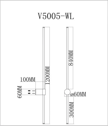 Бра LED Ricco V5005-WL Moderli чёрный на 1 лампа, основание чёрное в стиле современный  фото 2