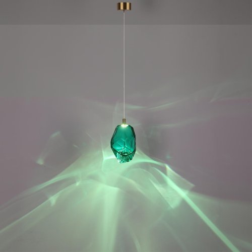 Светильник подвесной LED Gemme 7110/4LA Odeon Light зелёный на 1 лампу, основание бронзовое в стиле классический современный выдувное фото 5 Светильник подвесной LED Gemme 7110/4LA Odeon Light зелёный на 1 лампу, основание бронзовое в стиле классический современный выдувное фото 5