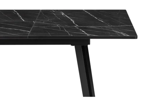 Деревянный стол Агни 110(140)х68х76 мрамор черный / черный матовый 528557 Woodville столешница мрамор черный из лдсп фото 3