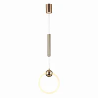 Светильник подвесной LED Giera SL1578.203.01 ST-Luce белый 1 лампа, основание золотое в стиле современный хай-тек 