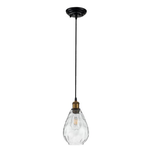 Светильник подвесной Piuro V000293 Indigo прозрачный 1 лампа, основание чёрное в стиле классический выдувное
