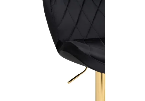 Барный стул Porch black / golden 15506 Woodville, чёрный/велюр, ножки/металл/золотой, размеры - *1100***470*530 фото 6