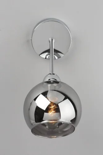 Бра Ellera OML-94101-01 Omnilux серый на 1 лампа, основание хром в стиле лофт  фото 4