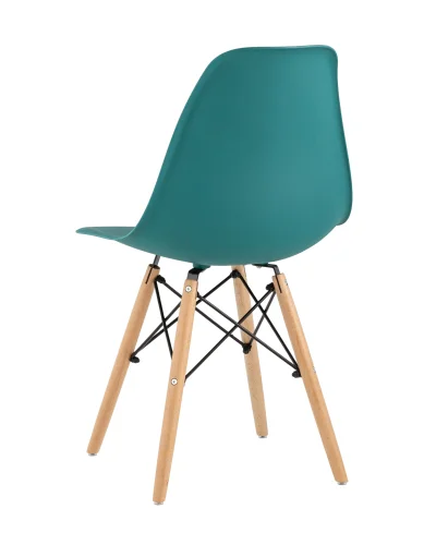 Стул EAMES, темно-бирюзовый, 4шт./уп. УТ000034755 Stool Group, голубой/пластик, ножки/дерево/коричневый, размеры - ****460*420 фото 6