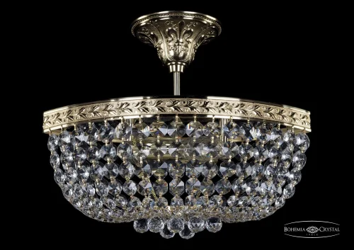 Светильник потолочный 19283/35IV G Bohemia Ivele Crystal прозрачный 2 лампы, основание золотое в стиле классический sp