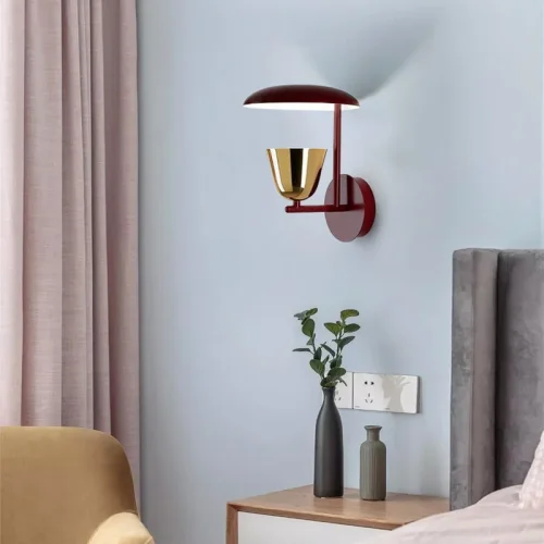 Настенный светильник (Бра) Dais 155058-60 ImperiumLoft красный на 1 лампу, основание золотое в стиле современный фото 4 Настенный светильник (Бра) Dais 155058-60 ImperiumLoft красный на 1 лампу, основание золотое в стиле современный фото 4