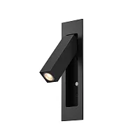 Бра с выключателем LED MOD495WL-L3B3K1 Axiom Maytoni чёрный на 1 лампу, основание чёрное в стиле современный хай-тек встраиваемый для чтения usb Бра с выключателем LED MOD495WL-L3B3K1 Axiom Maytoni чёрный на 1 лампу, основание чёрное в стиле современный хай-тек встраиваемый для чтения usb