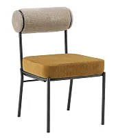 Стул обеденный Ponpoun, бежевый, терракотовый УТ000040465 Stool Group, терракотовый/шенилл, ножки/металл/чёрный, размеры - *830***510*660