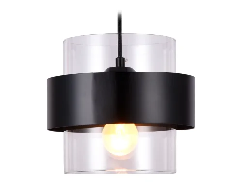 Светильник подвесной Traditional TR3646 Ambrella light прозрачный 1 лампа, основание чёрное в стиле современный 