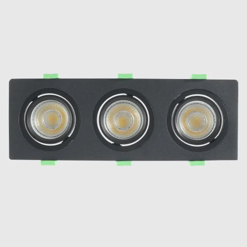 Светильник точечный CLT 002C3 BL V2 Crystal Lux чёрный на 3 лампы, основание чёрное в стиле современный прямоугольный фото 7