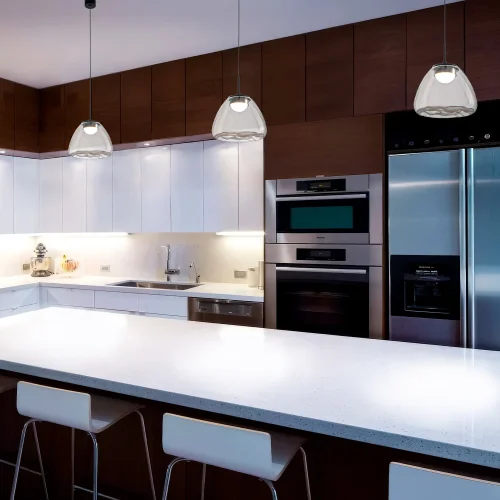 Светильник подвесной LED ARIA SP5W LED Crystal Lux прозрачный на 1 лампу, основание чёрное в стиле современный фото 7