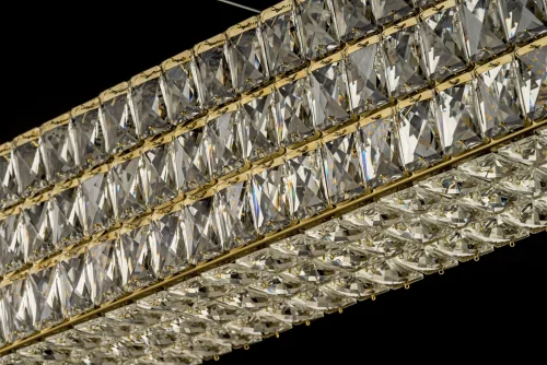 Люстра подвесная Lioni E 1.5.100x16.100 G Arti Lampadari прозрачная на 8 ламп, основание золотое в стиле современный классический фото 2