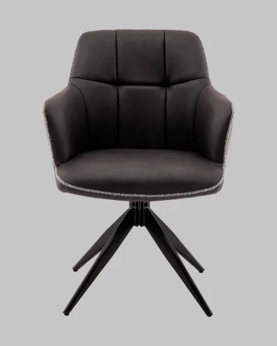 Стул обеденный Naya,  серый, экокожа, букле УТ000040789 Stool Group, серый/букле, ножки/металл/чёрный, размеры - *870**** фото 2