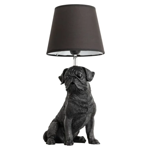 Настольная лампа Glasgow A1512LT-1BK Arte Lamp чёрная 1 лампа, основание чёрное полимер в стиле модерн собака