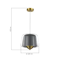 Светильник подвесной LED Pandora SL6127.313.01 ST-Luce серый на 1 лампу, основание латунь в стиле современный 