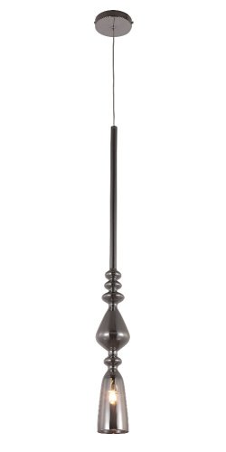 Светильник подвесной LUX NEW SP1 B SMOKE Crystal Lux прозрачный серый 1 лампа, основание хром в стиле современный 