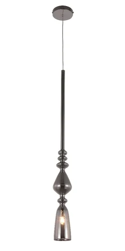Светильник подвесной LUX NEW SP1 B SMOKE Crystal Lux прозрачный серый на 1 лампу, основание хром в стиле современный 