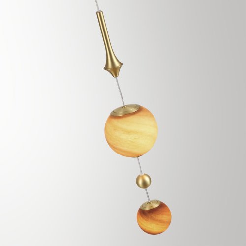 Светильник подвесной LED Callisto 5457/5L Odeon Light коричневый на 1 лампу, основание золотое в стиле современный арт-деко шар фото 6