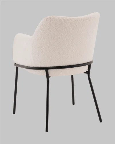 Стул с подлокотниками Кози new ткань букле молочный УТ000040875 Stool Group, молочный/букле, ножки/металл/чёрный, размеры - ***** фото 5