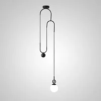 Светильник подвесной NEWTON BLACK 187975-23 ImperiumLoft белый 1 лампа, основание чёрное в стиле современный минимализм 