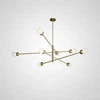 Люстра на штанге SALME L8 A Gold 212784-26 ImperiumLoft белая на 8 ламп, основание золотое в стиле современный скандинавский 