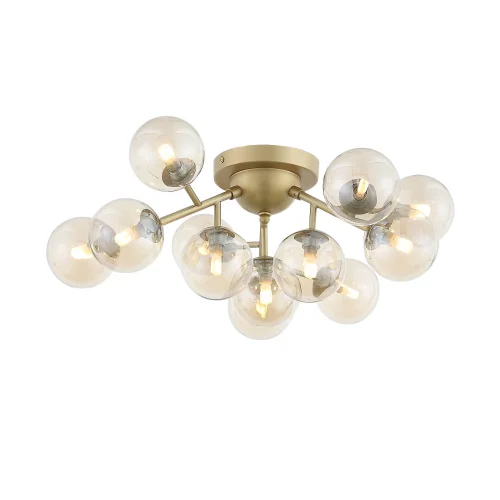 Люстра потолочная Pallеre SL438.202.12 ST-Luce прозрачная на 12 ламп, основание золотое в стиле современный шар