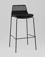 Стул барный Louran с подушкой, чёрный УТ000040188 Stool Group, чёрный/экокожа, ножки/металл/чёрный, размеры - *****