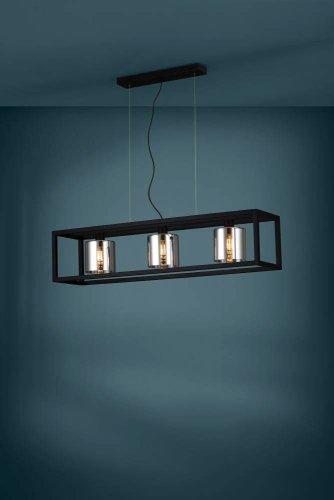 Светильник подвесной Brisling 390175 Eglo чёрный 3 лампы, основание чёрное в стиле современный  фото 2