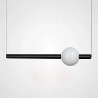 Светильник подвесной broom ORION GLOBE LIGHT Black C L600 189782-22 ImperiumLoft белый на 1 лампу, основание чёрное в стиле современный 